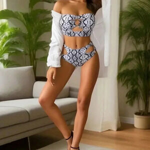 Snakeskin Print Piece Set Bikini